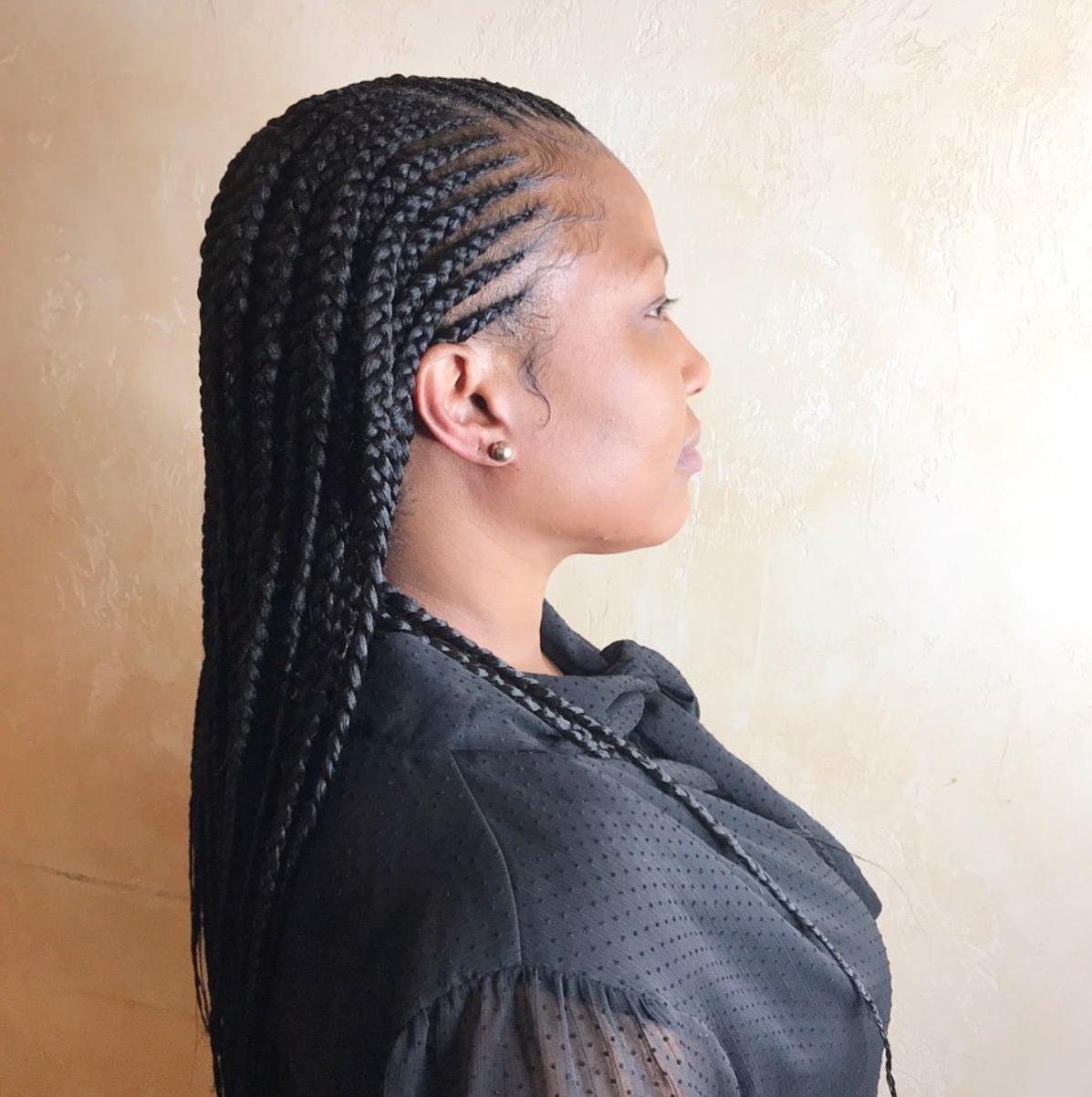Feed-in cornrow braids