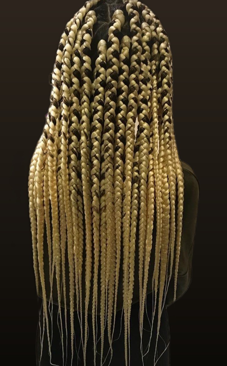 Long blonde box braids